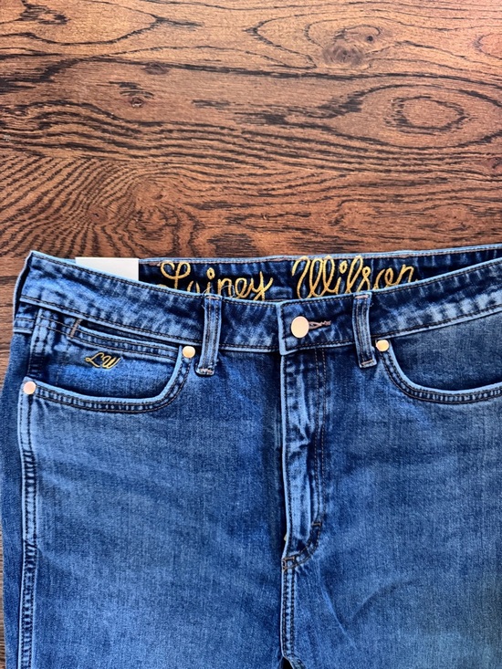 Wrangler Women's Lainey Wilson Boot Cut Jeans - Dark Blue Wash 30 - Picture 3 of 9